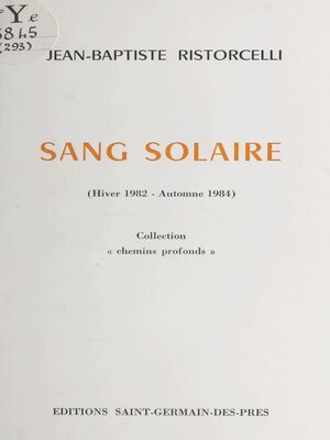 cover image of Sang solaire (Hiver 1982-Automne 1984)